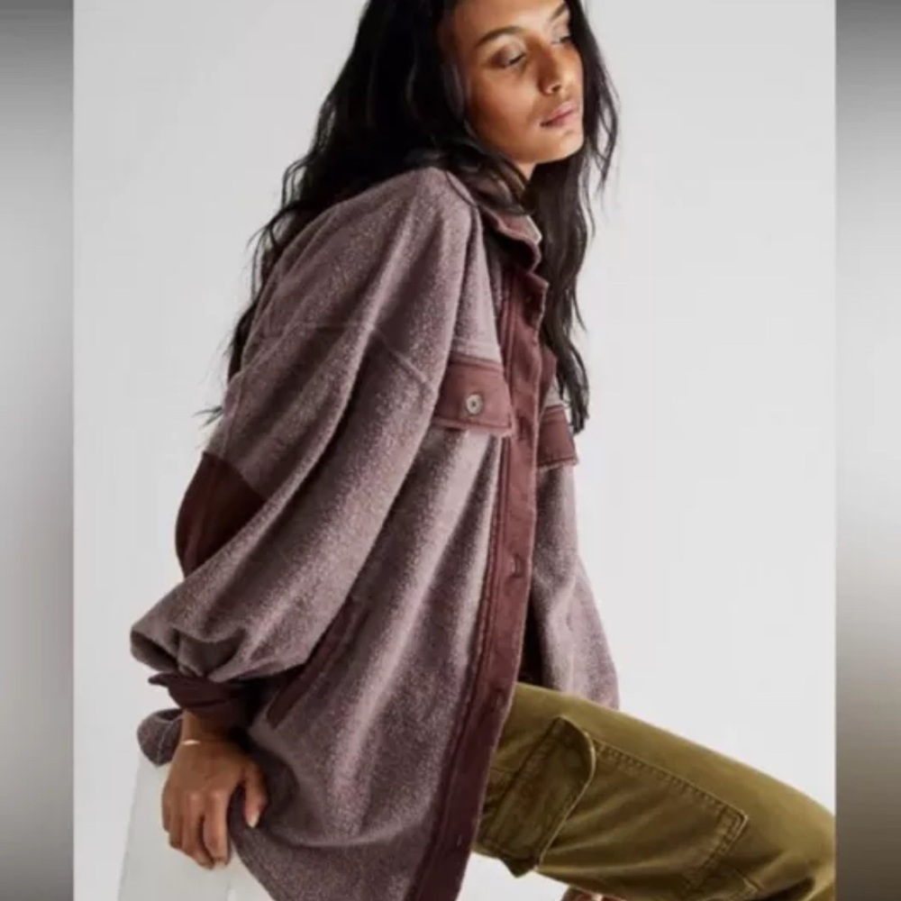 Free People Oversized Ruby Fleece Shacket